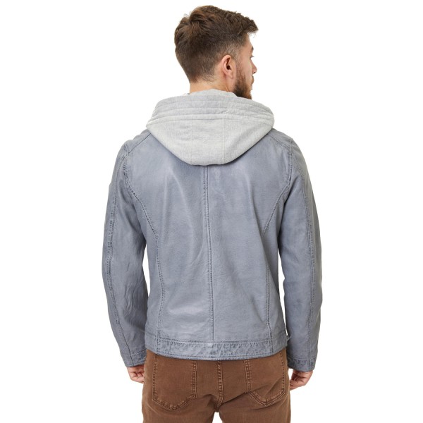 Geaca de Piele Barbati Gipsy Albastru Prafuit GMBaxder – Black Friday — fotografia 2