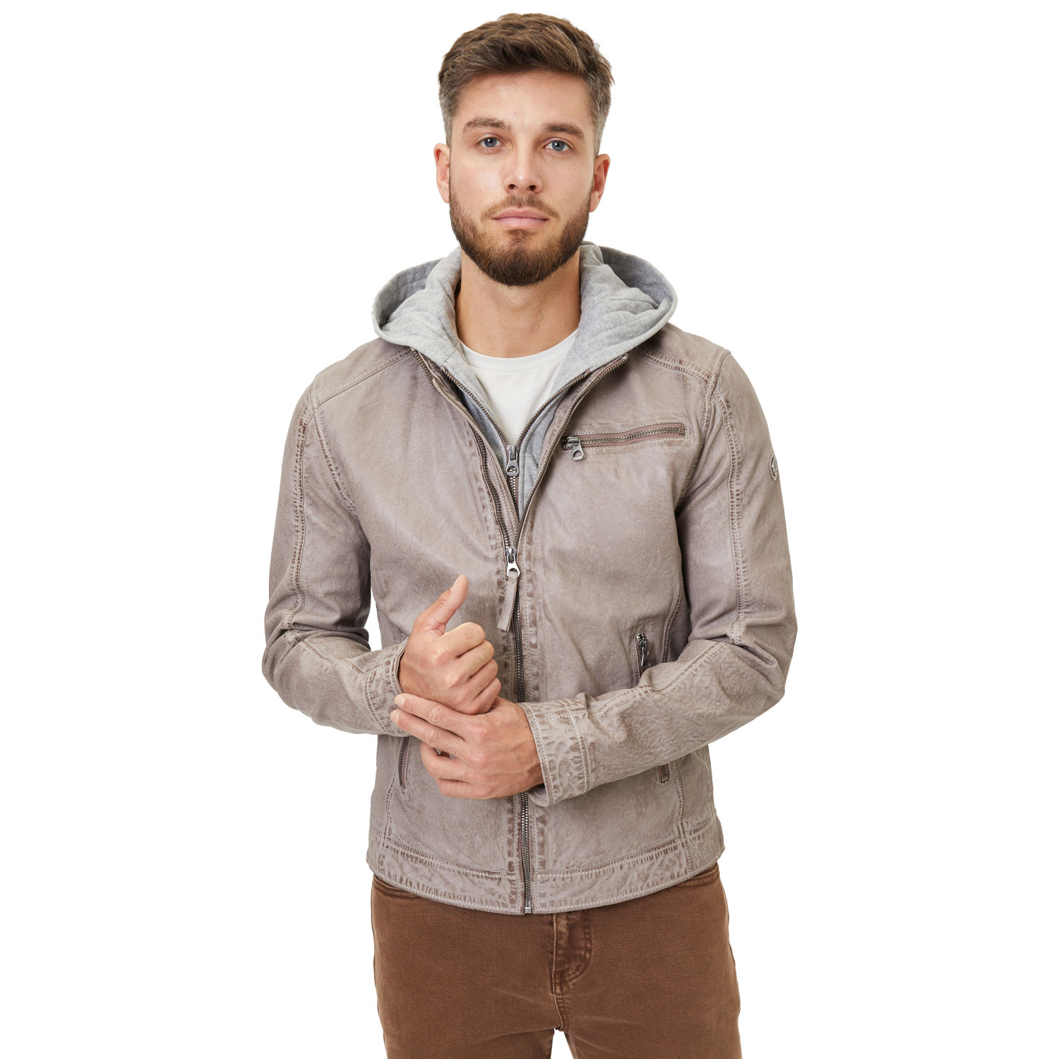 Geaca de Piele Barbati Gipsy Gri GMBaxder – Black Friday Geaca de Piele Barbati Gipsy Gri GMBaxder – Black Friday