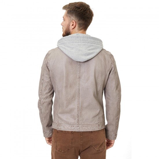 Geaca de Piele Barbati Gipsy Gri GMBaxder Geaca de Piele Barbati Gipsy Gri GMBaxder