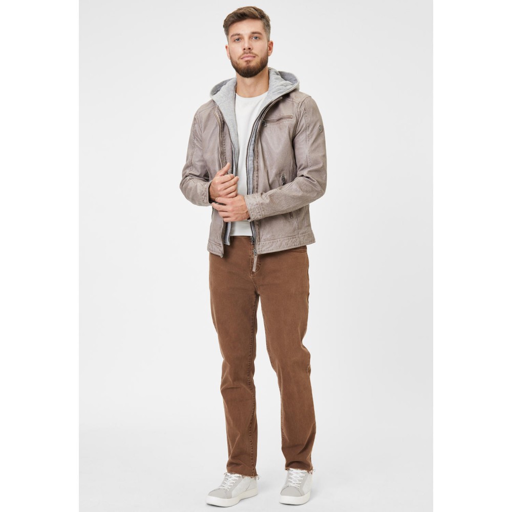 Geaca de Piele Barbati Gipsy Gri GMBaxder – Black Friday