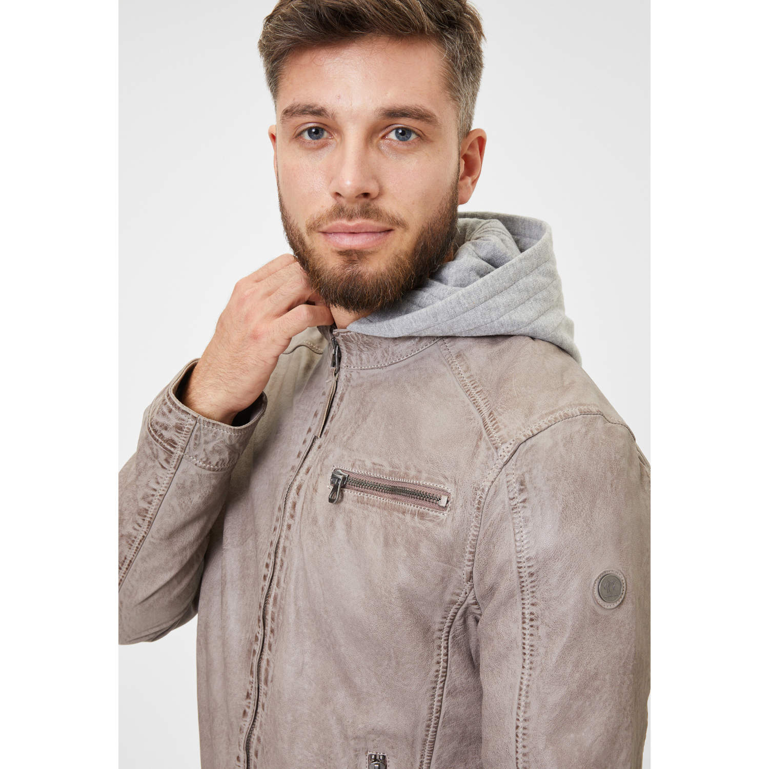 Geaca de Piele Barbati Gipsy Gri GMBaxder – Black Friday Geaca de Piele Barbati Gipsy Gri GMBaxder – Black Friday