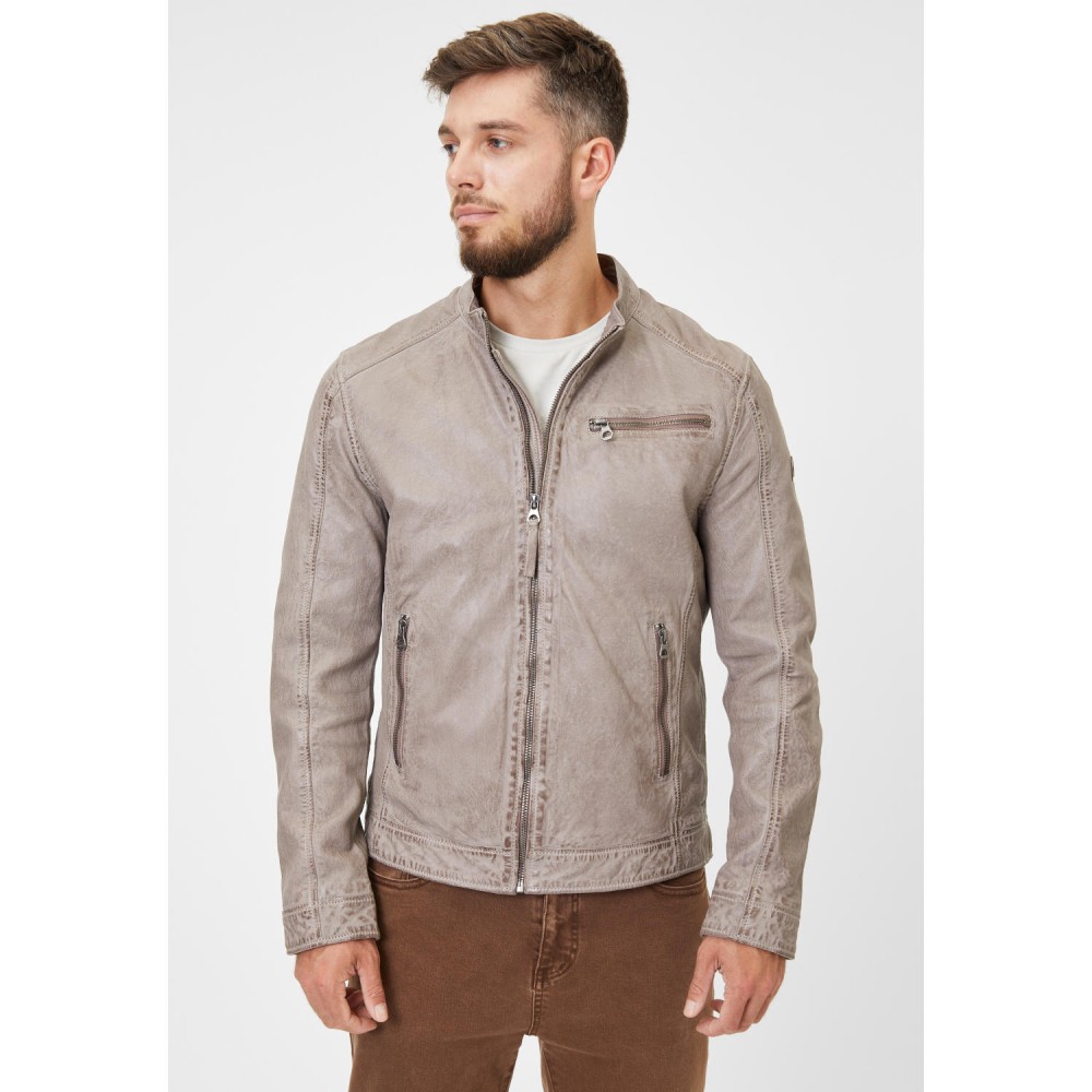 Geaca de Piele Barbati Gipsy Gri GMBaxder – Black Friday