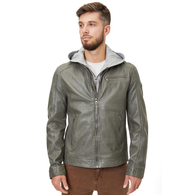 Geaca de Piele Barbati Gipsy Verde Prafuit GMBaxder – Geci de Piele Geaca de Piele Barbati Gipsy Verde Prafuit GMBaxder – Geci de Piele