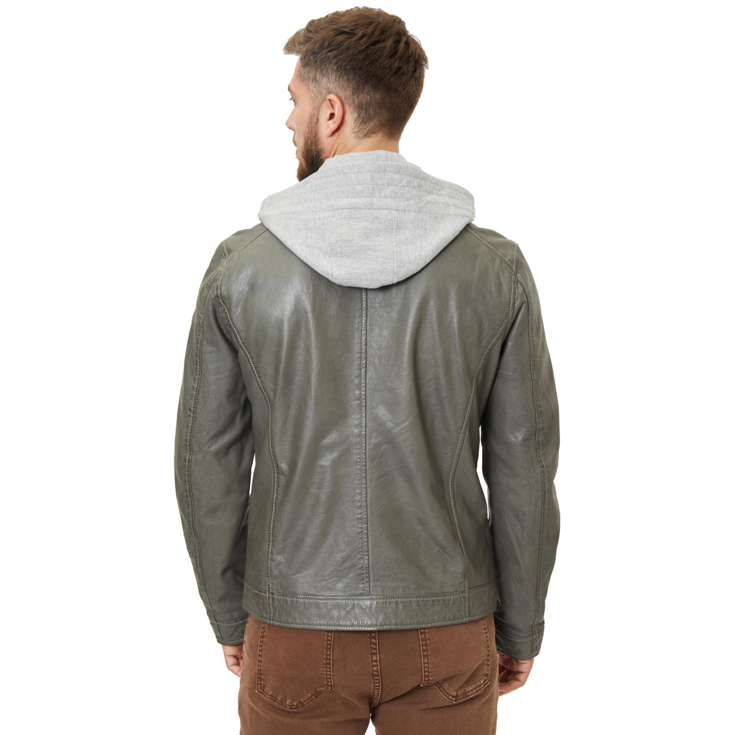 Geaca de Piele Barbati Gipsy Verde Prafuit GMBaxder – Geci de Piele