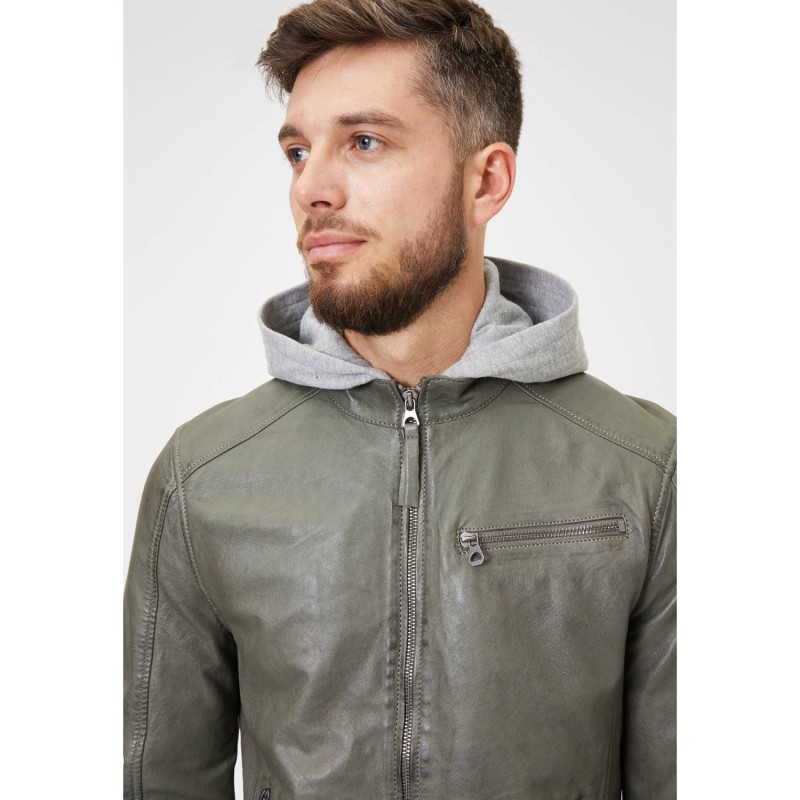 Geaca de Piele Barbati Gipsy Verde Prafuit GMBaxder – Geci de Piele Geaca de Piele Barbati Gipsy Verde Prafuit GMBaxder – Geci de Piele