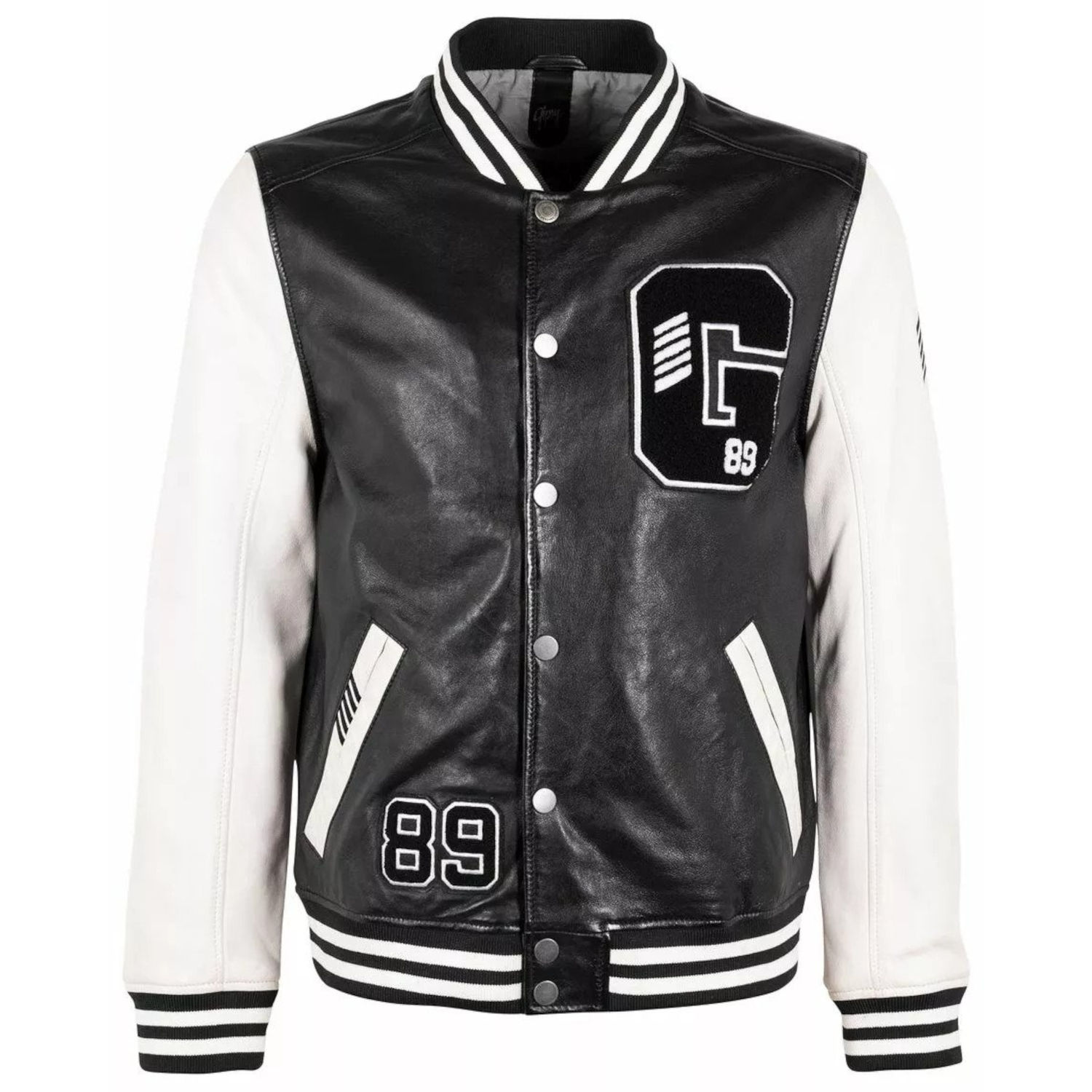 Geaca de Piele Barbati Gipsy Negru/Alb GMBluno – IMBRACAMINTE