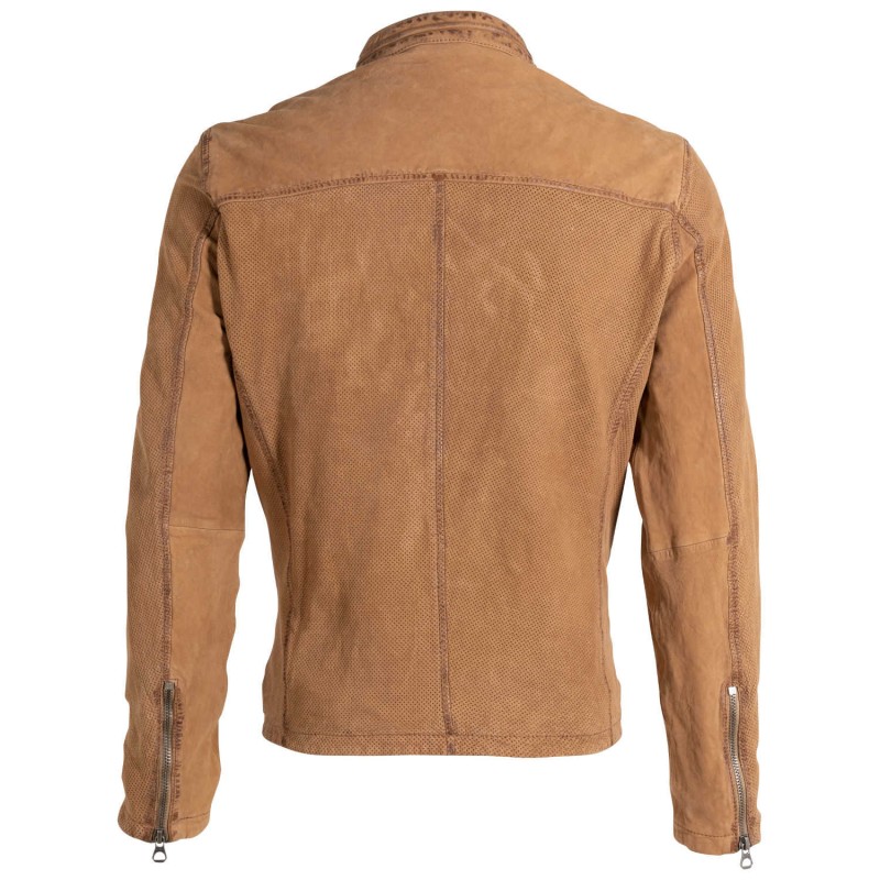 Geaca de Piele Barbati Gipsy Coniac GMBodro – IMBRACAMINTE