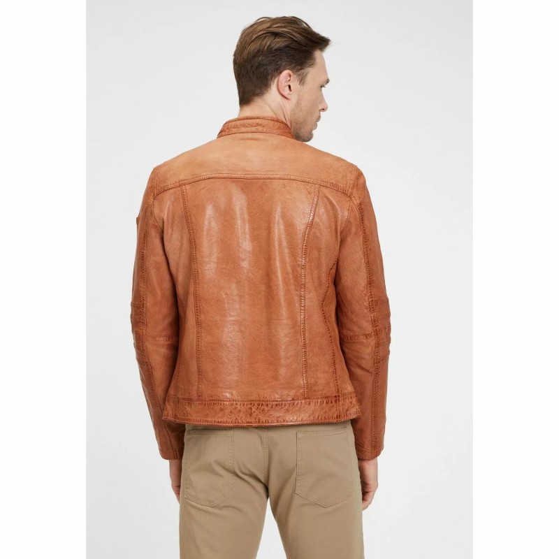 Geaca de Piele Barbati Gipsy Coniac GMBosko LONTV – IMBRACAMINTE