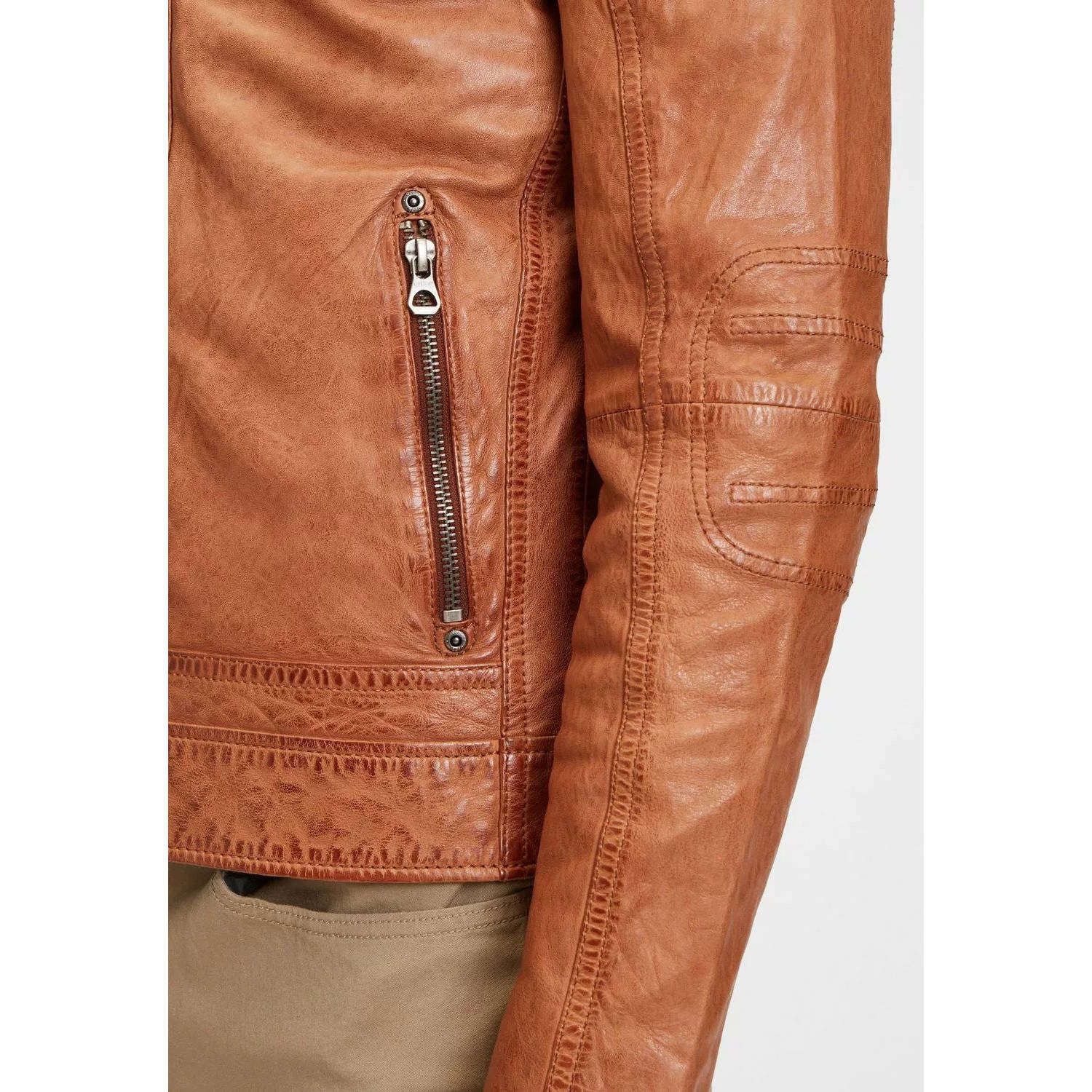 Geaca de Piele Barbati Gipsy Coniac GMBosko LONTV – IMBRACAMINTE