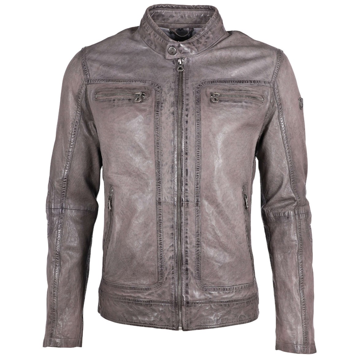 Geaca de Piele Barbati Gipsy Gri GMBosko LONTV – IMBRACAMINTE