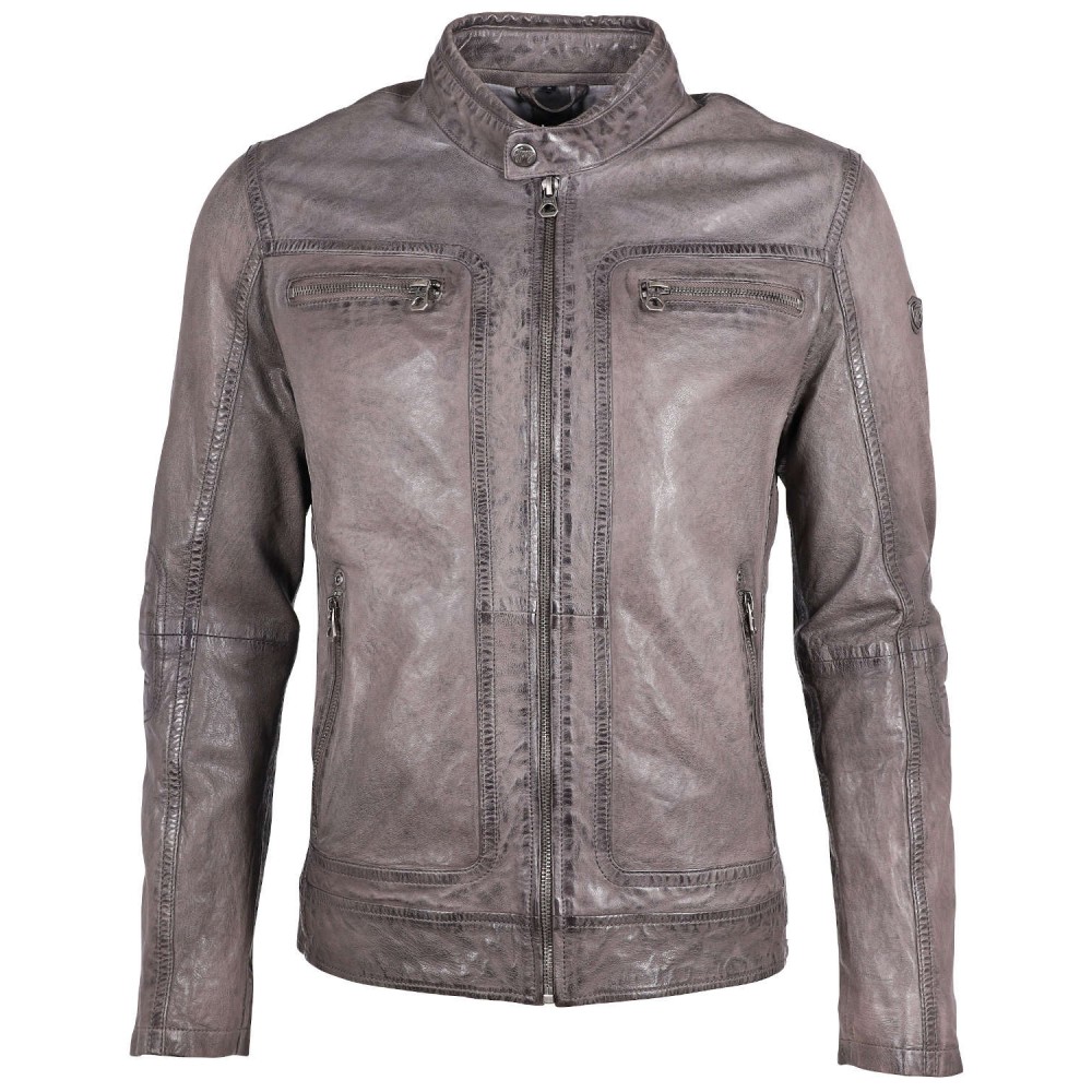 Geaca de Piele Barbati Gipsy Gri GMBosko LONTV Geaca de Piele Barbati Gipsy Gri GMBosko LONTV - readytowear