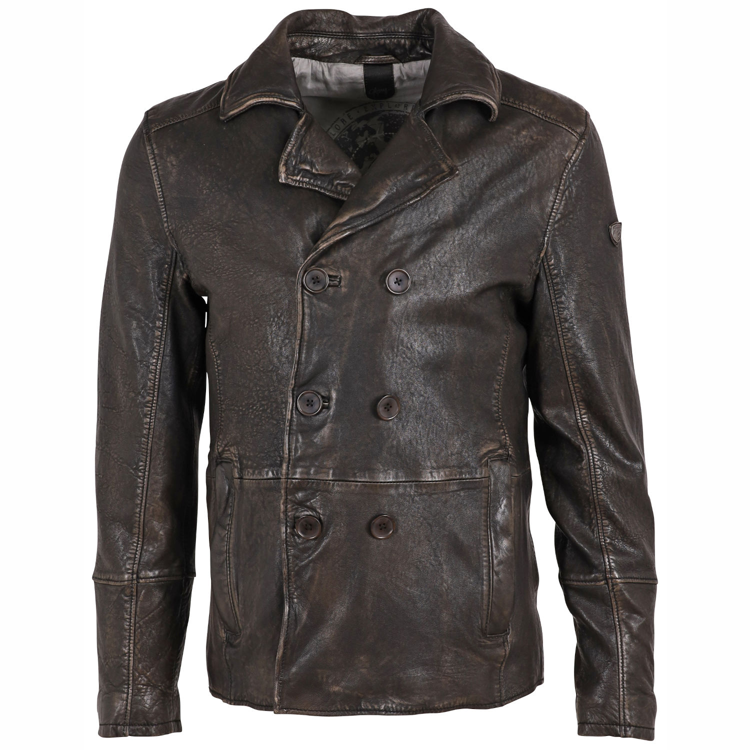 Geaca de Piele Barbati Gipsy Negru Antic GMBusbey LAMOV W – Black Friday