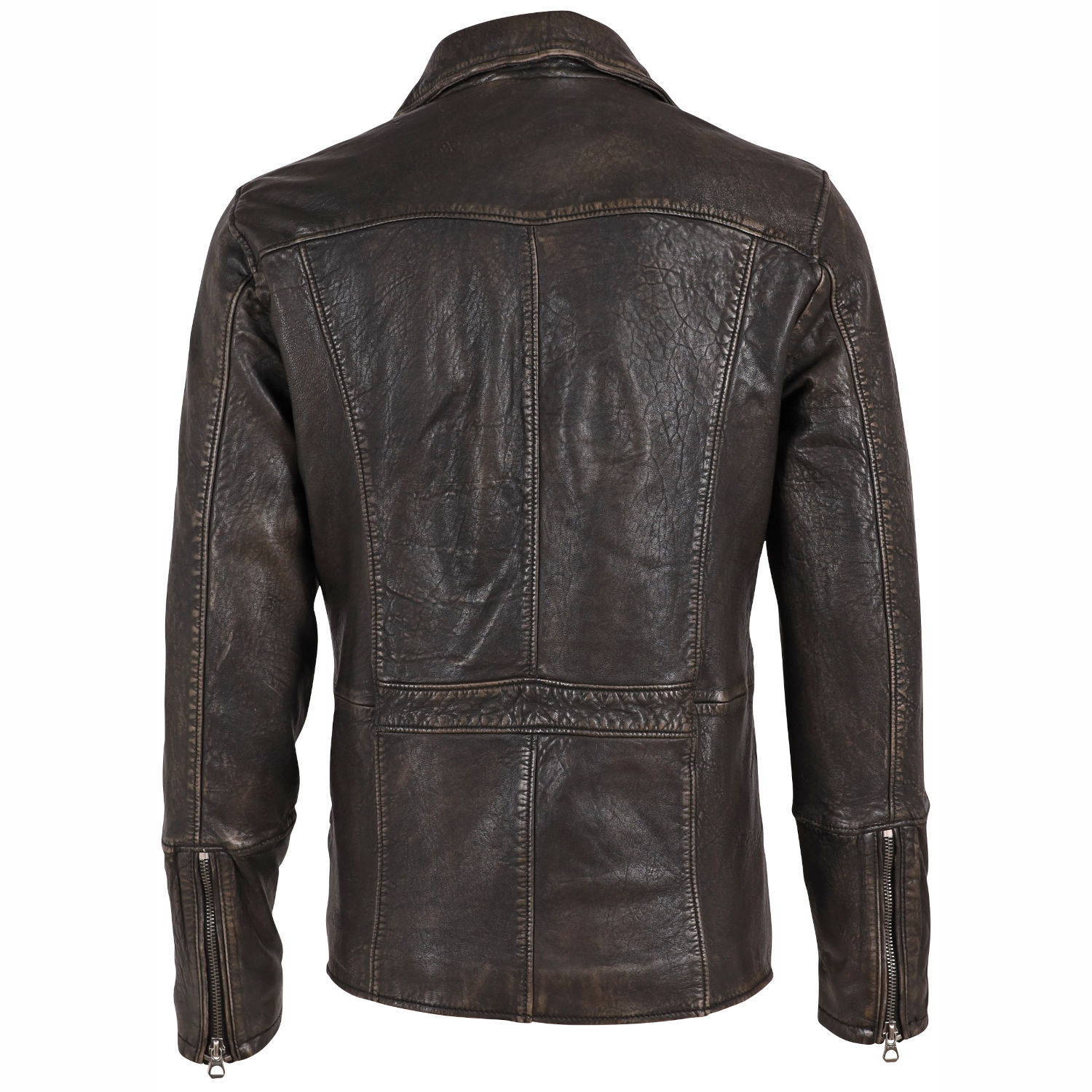 Geaca de Piele Barbati Gipsy Negru Antic GMBusbey LAMOV W – Black Friday