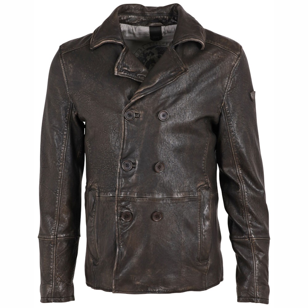 Geaca de Piele Barbati Gipsy Negru Antic GMBusbey LAMOV W - readytowear