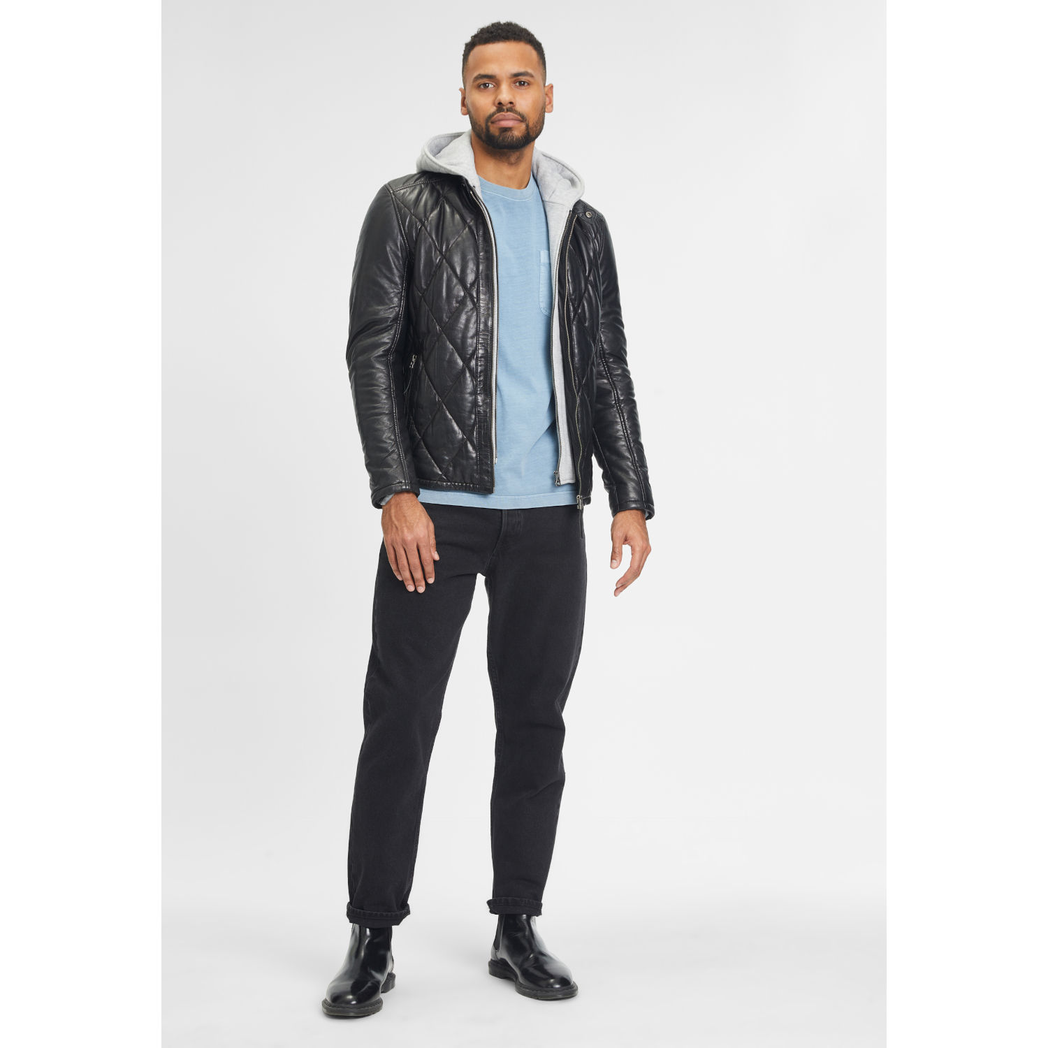 Geaca de Iarna din Piele Barbati Gipsy Neagra GMCabon – IMBRACAMINTE