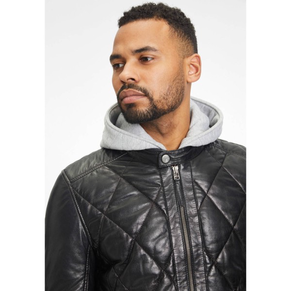 Geaca de Iarna din Piele Barbati Gipsy Neagra GMCabon – IMBRACAMINTE — fotografia 6
