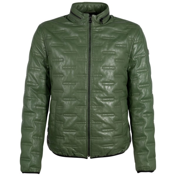 Geaca Matlasata de Piele Barbati Gipsy Verde GMCalep