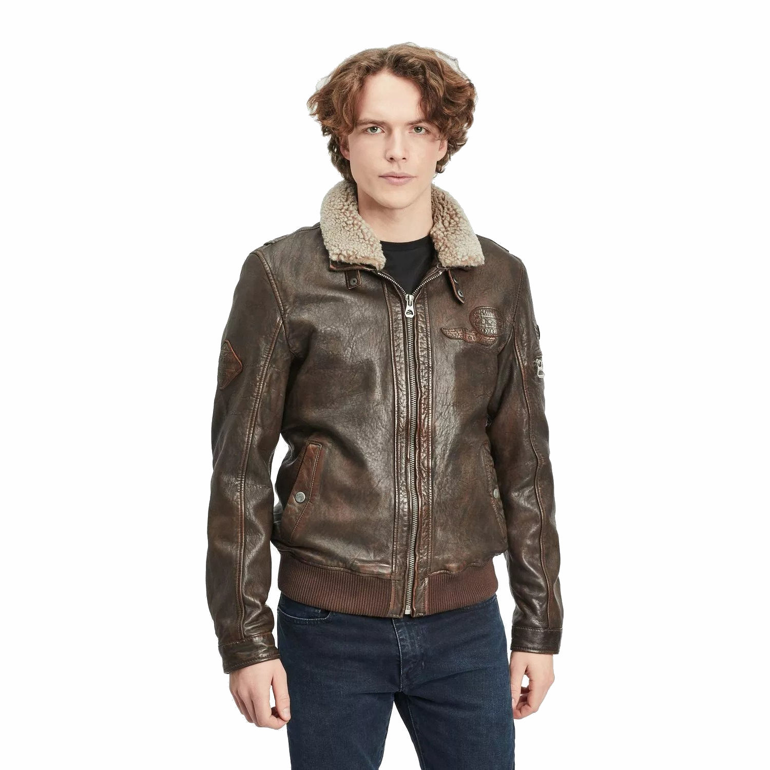 Geaca de Piele Barbati Gipsy Maro Antic GMCanjon LAMAV W – Black Friday