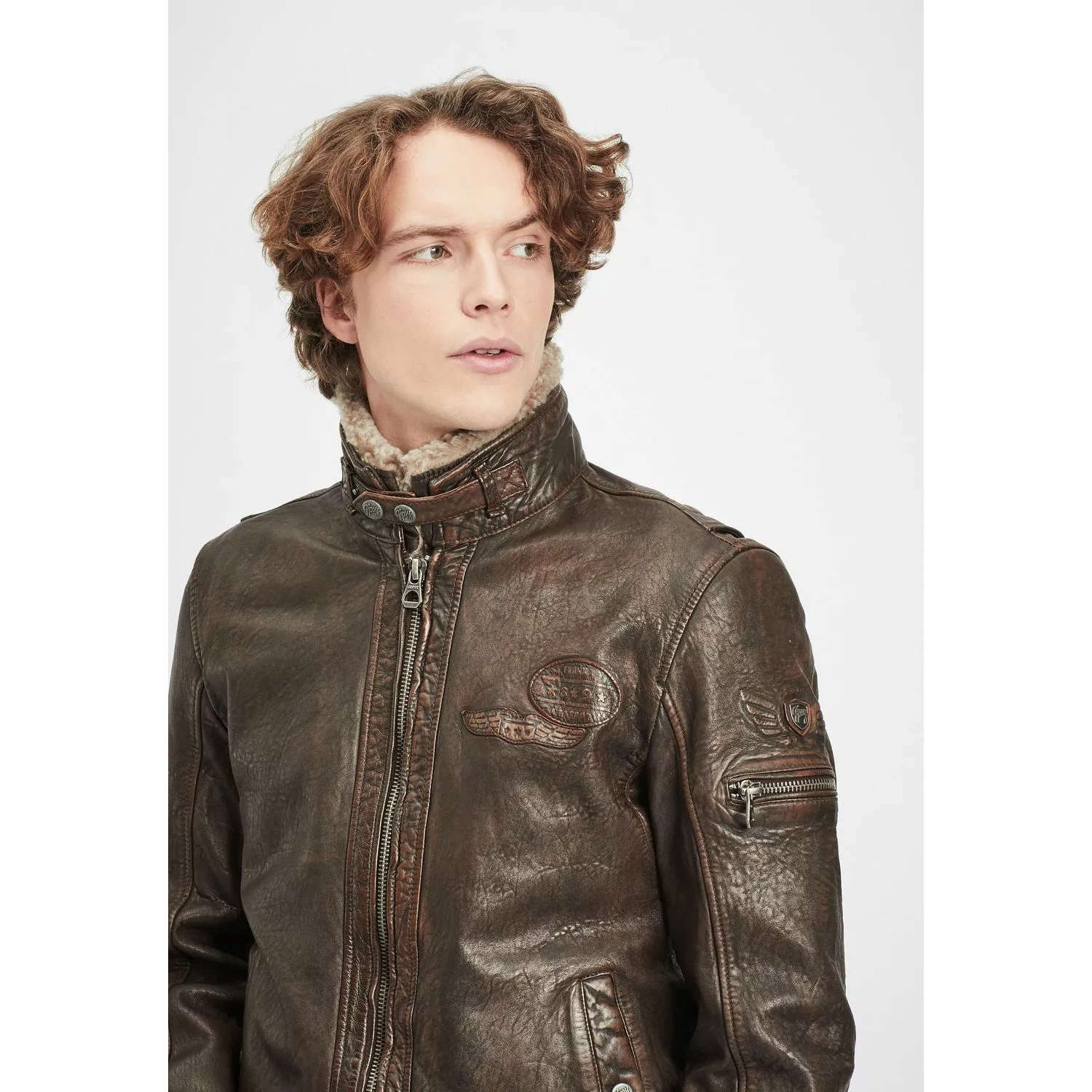 Geaca de Piele Barbati Gipsy Maro Antic GMCanjon LAMAV W – Black Friday