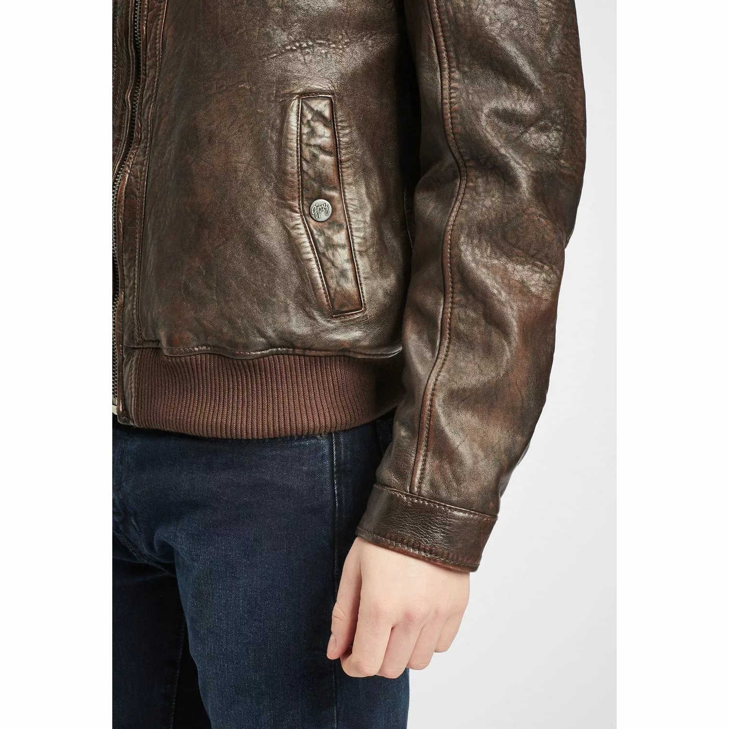 Geaca de Piele Barbati Gipsy Maro Antic GMCanjon LAMAV W – Black Friday