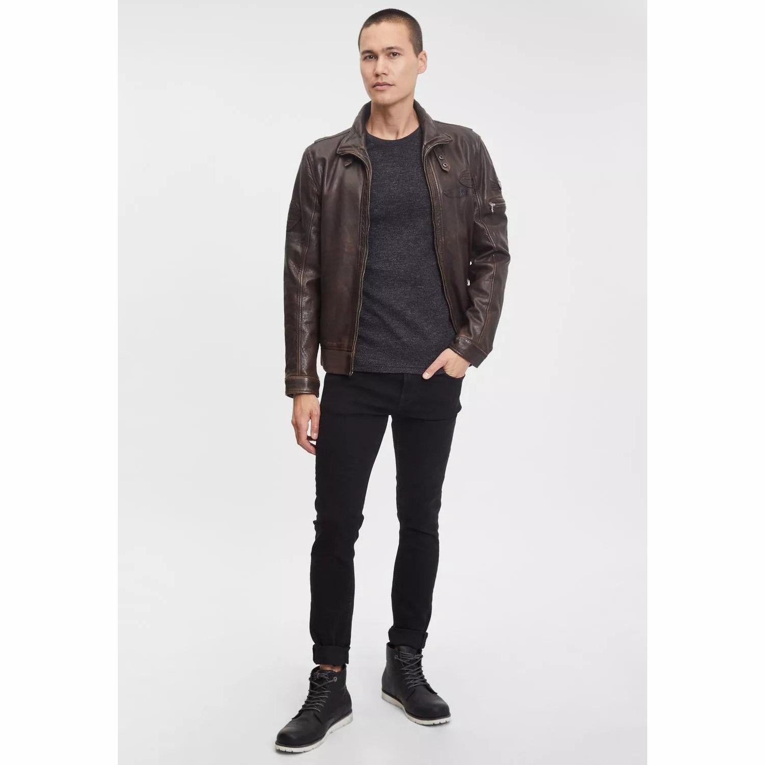 Geaca de Piele Barbati Gipsy Maro Antic GMCanjon S22 LAMAV – IMBRACAMINTE