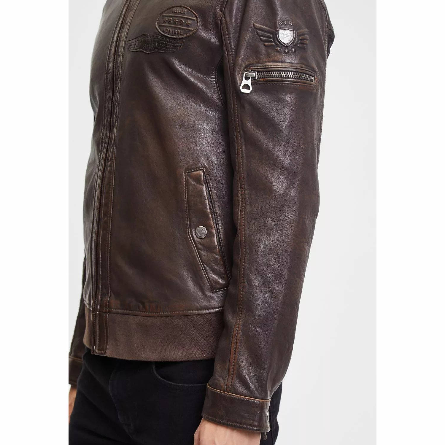 Geaca de Piele Barbati Gipsy Maro Antic GMCanjon S22 LAMAV – IMBRACAMINTE