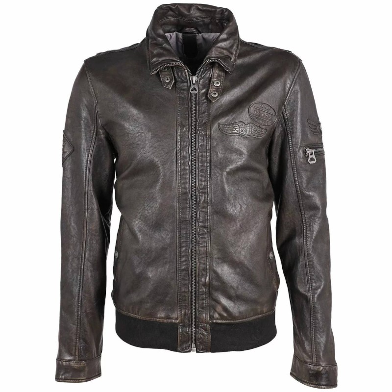 Geaca de Piele Barbati Gipsy Negru/Gri GMCanjon S22 LAMAV – IMBRACAMINTE Geaca de Piele Barbati Gipsy Negru/Gri GMCanjon S22 LAMAV – IMBRACAMINTE