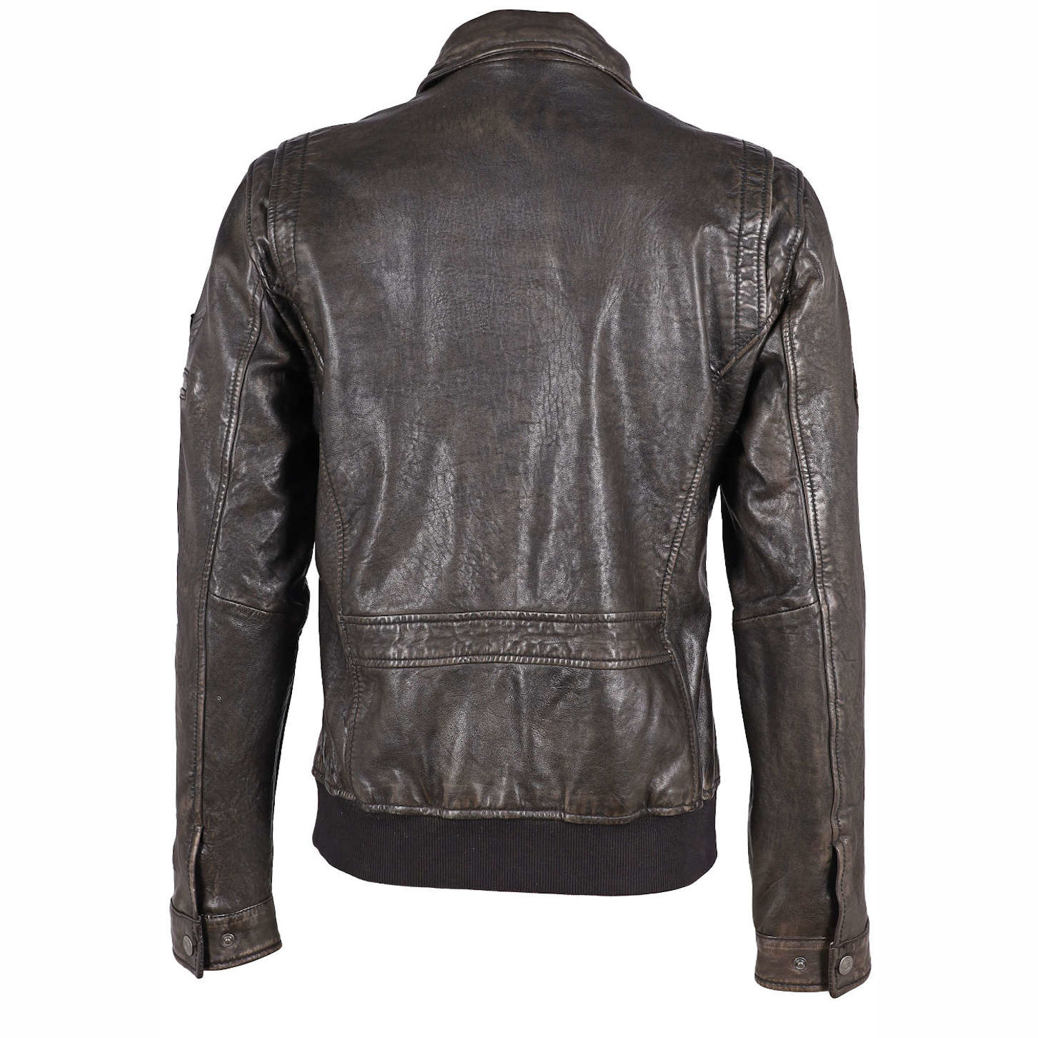 Geaca de Piele Barbati Gipsy Negru/Gri GMCanjon S22 LAMAV – Black Friday