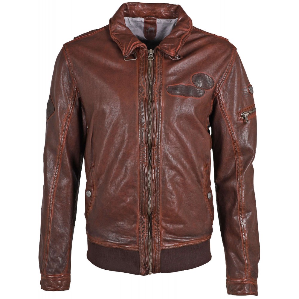 Geaca de Piele Barbati Gipsy Castanie GMCanjon S22 LGAWV Geaca de Piele Barbati Gipsy Castanie GMCanjon S22 LGAWV - readytowear.ro