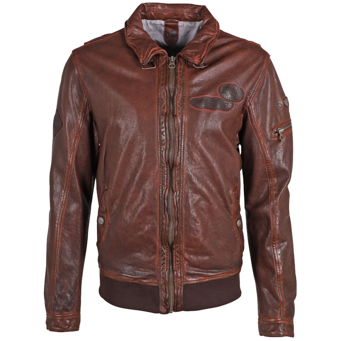 Geaca de Piele Barbati Gipsy Castanie GMCanjon S22 LGAWV – IMBRACAMINTE