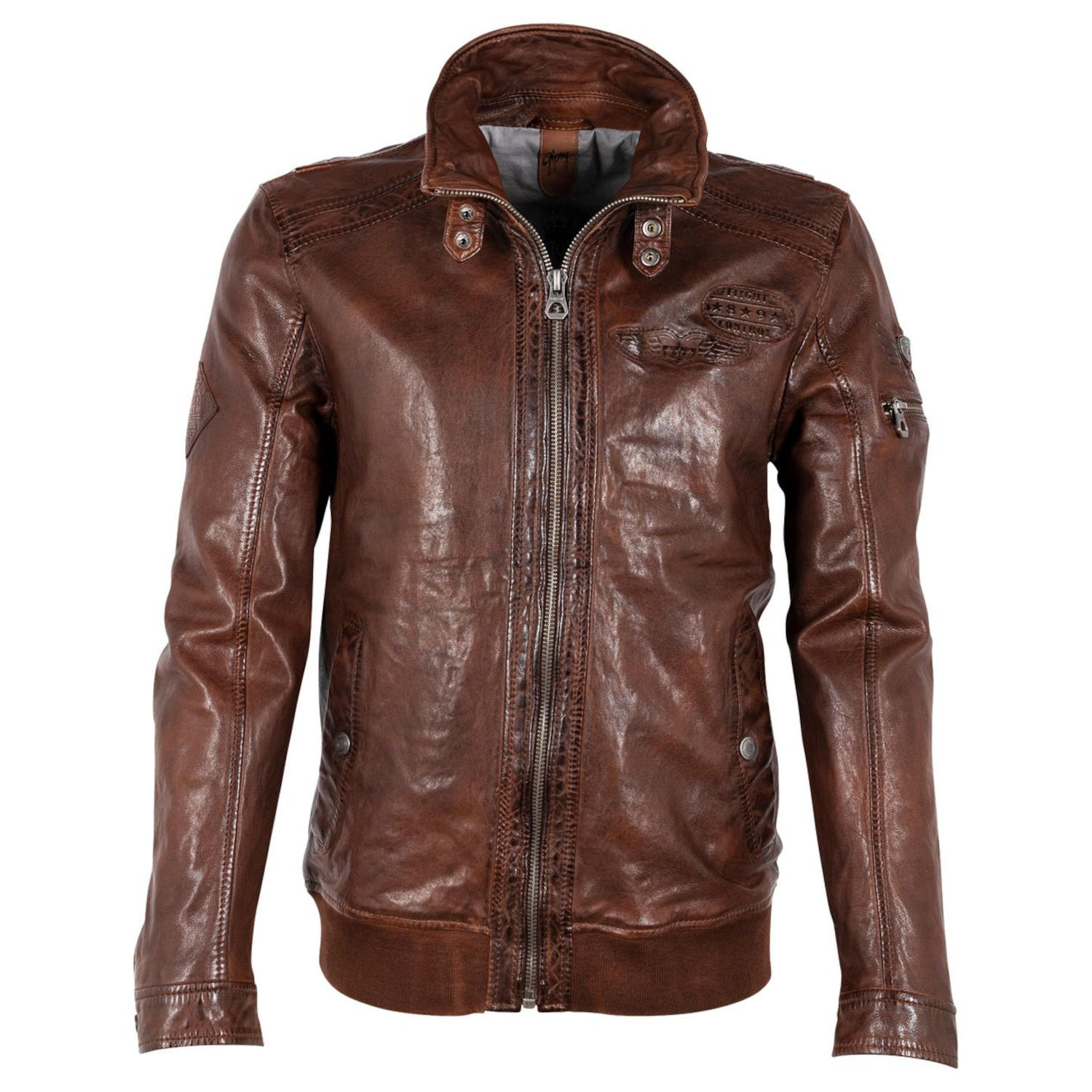 Geaca de Piele Barbati Gipsy Coniac GMCanjon – IMBRACAMINTE