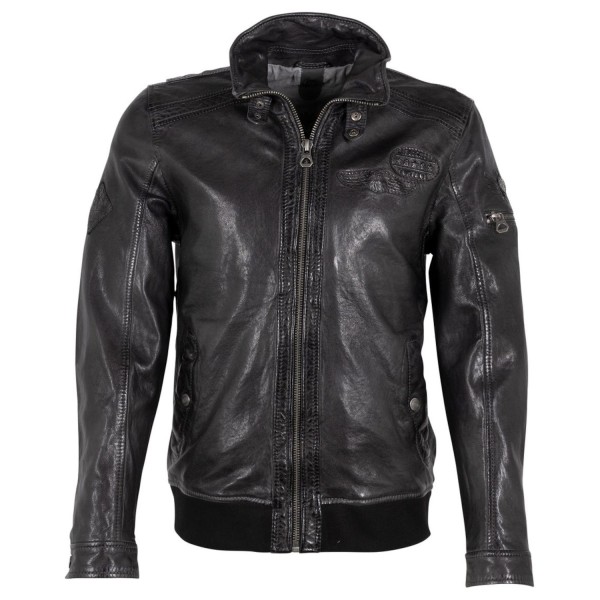 Geaca de Piele Barbati Gipsy Negru Antic GMCanjon – IMBRACAMINTE — fotografia 1