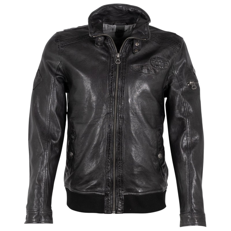 Geaca de Piele Barbati Gipsy Negru Antracit GMCanjon S23 LGAWV – IMBRACAMINTE