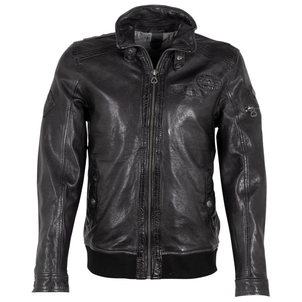 Geaca de Piele Barbati Gipsy Negru Antracit GMCanjon S23 LGAWV Geaca de Piele Barbati Gipsy Negru Antracit GMCanjon S23 LGAWV - readytowear