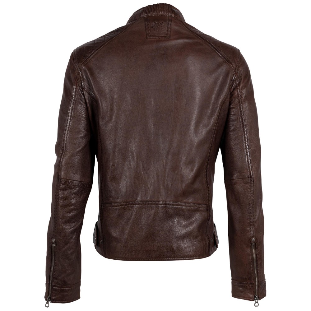 Geaca de Piele Barbati Gipsy Castanie GMChard Geaca de Piele Barbati Gipsy Castanie GMChard - readytowear.ro