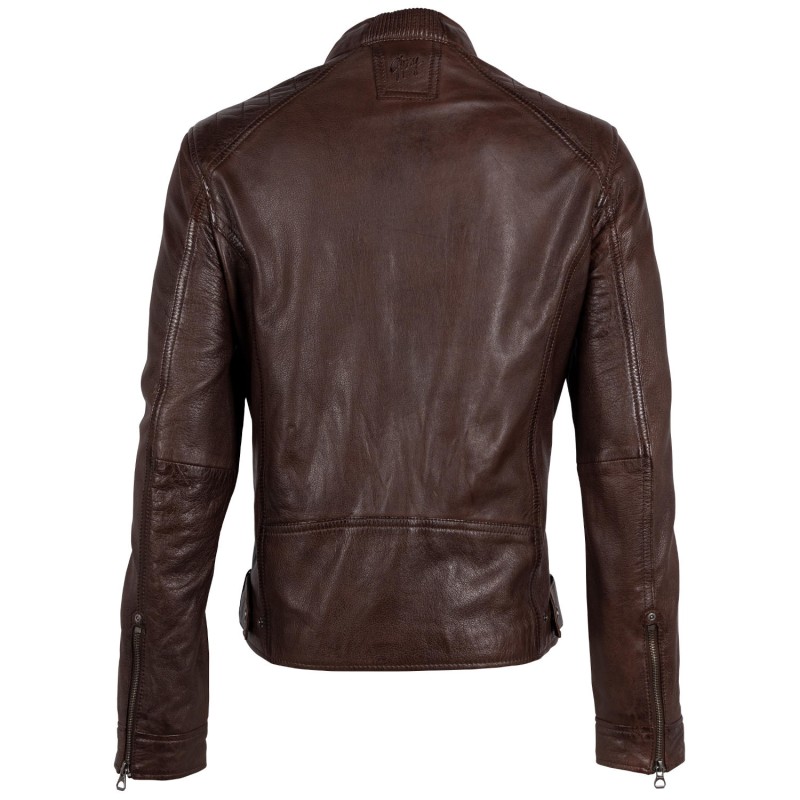 Geaca de Piele Barbati Gipsy Castanie GMChard – IMBRACAMINTE