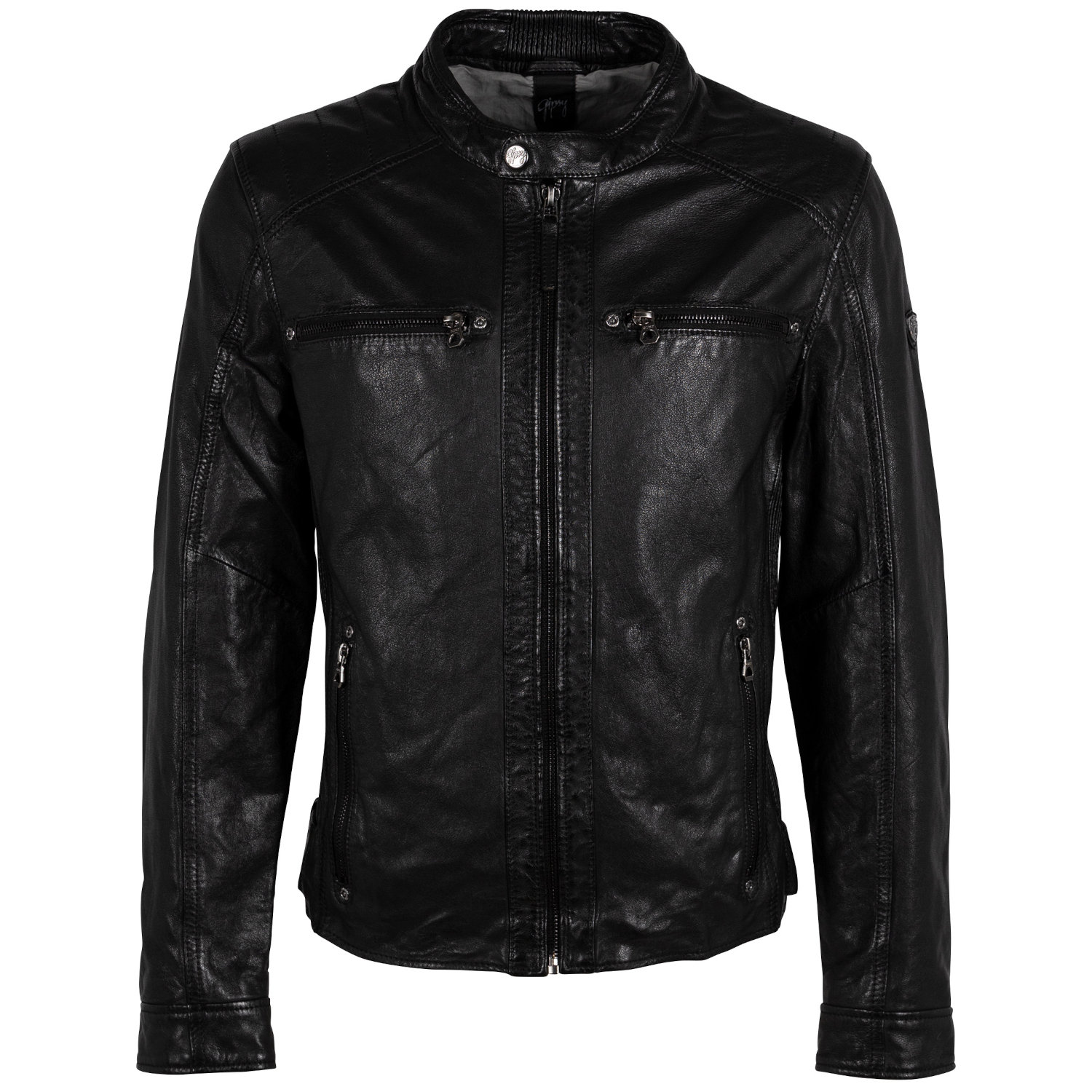 Geaca de Piele Barbati Gipsy Neagra GMChard – IMBRACAMINTE