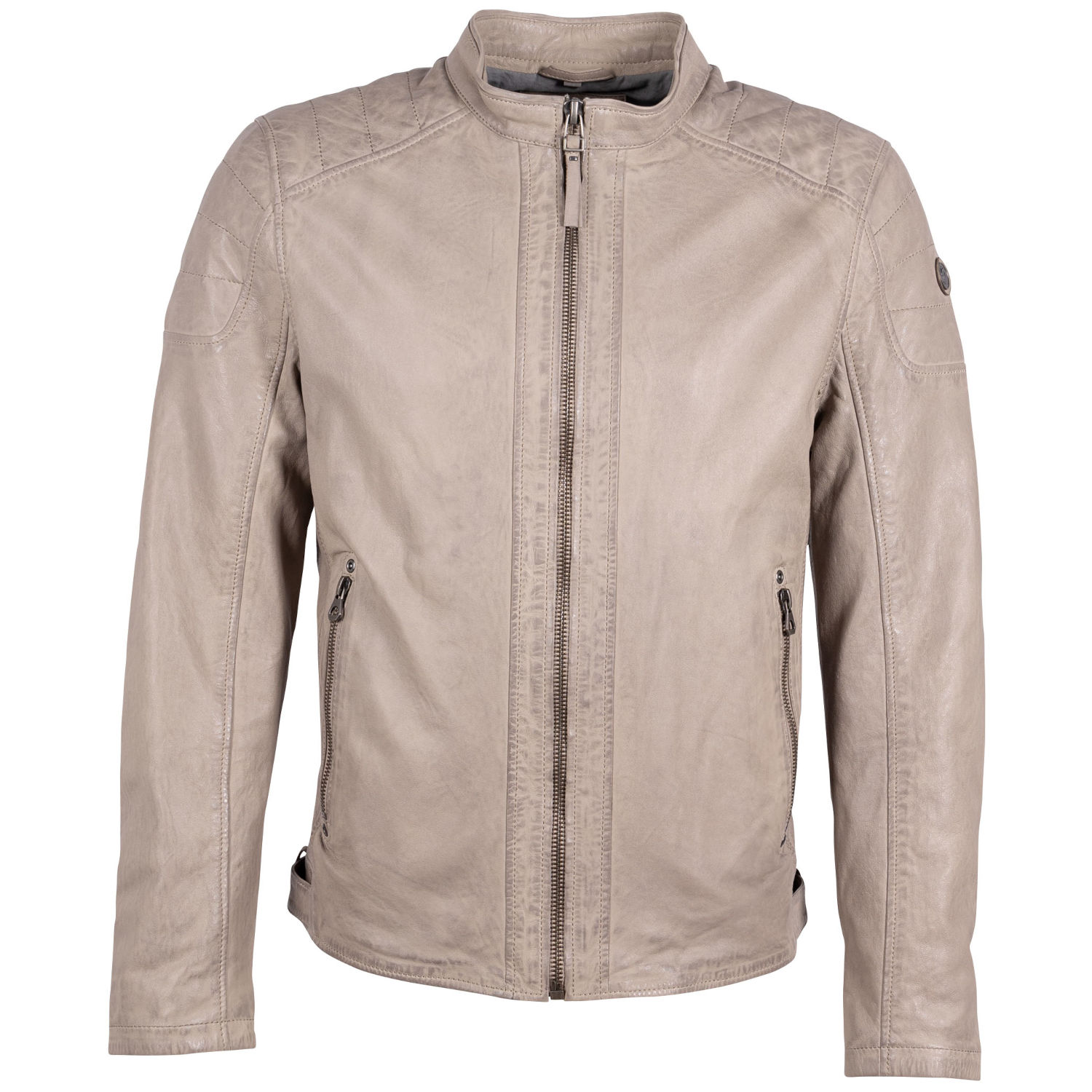 Geaca de Piele Barbati Gipsy Gri Argintiu GMChardy – Geci de Piele