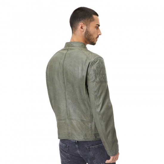 Geaca de Piele Barbati Gipsy Verde Prafuit GMChardy Geaca de Piele Barbati Gipsy Verde Prafuit GMChardy