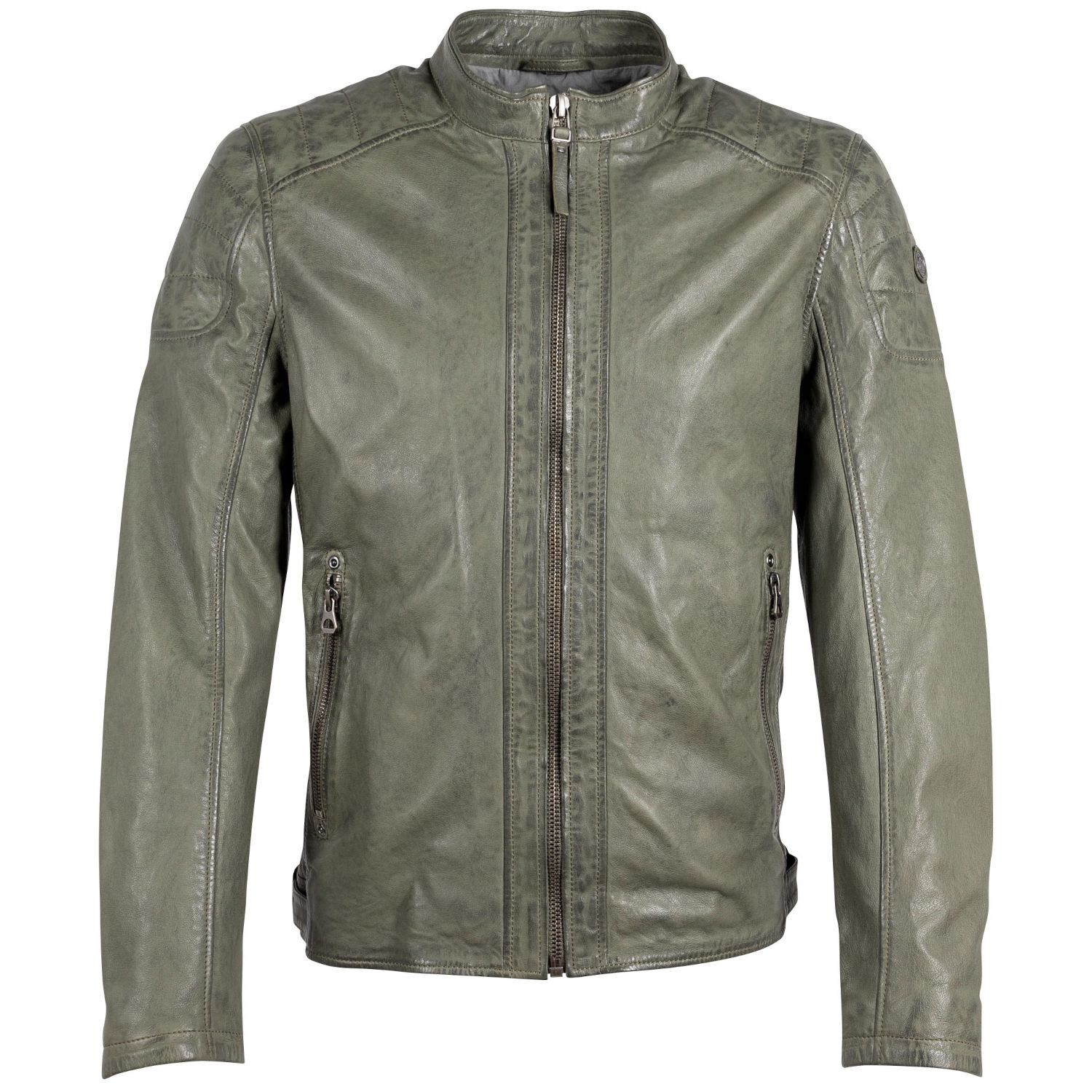 Geaca de Piele Barbati Gipsy Verde Prafuit GMChardy – Black Friday