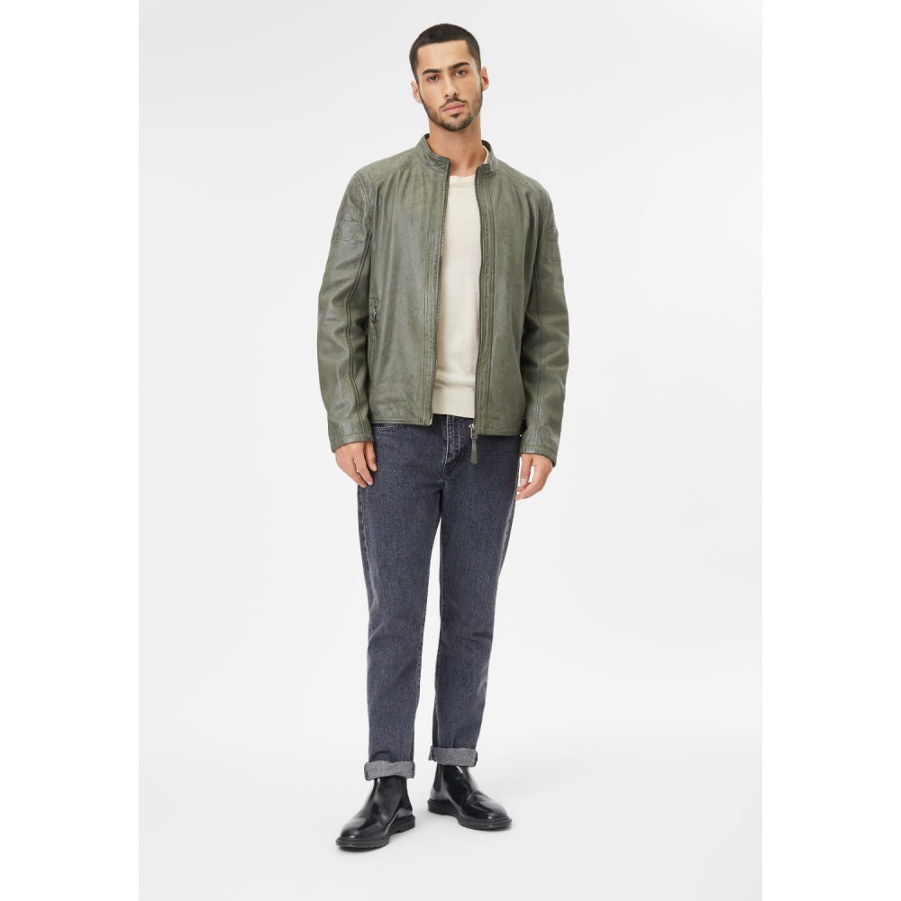 Geaca de Piele Barbati Gipsy Verde Prafuit GMChardy – Black Friday Geaca de Piele Barbati Gipsy Verde Prafuit GMChardy – Black Friday