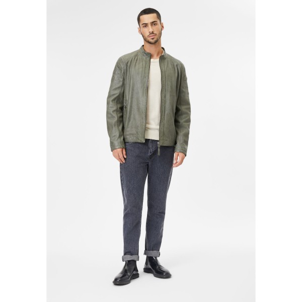 Geaca de Piele Barbati Gipsy Verde Prafuit GMChardy – Black Friday — fotografia 5