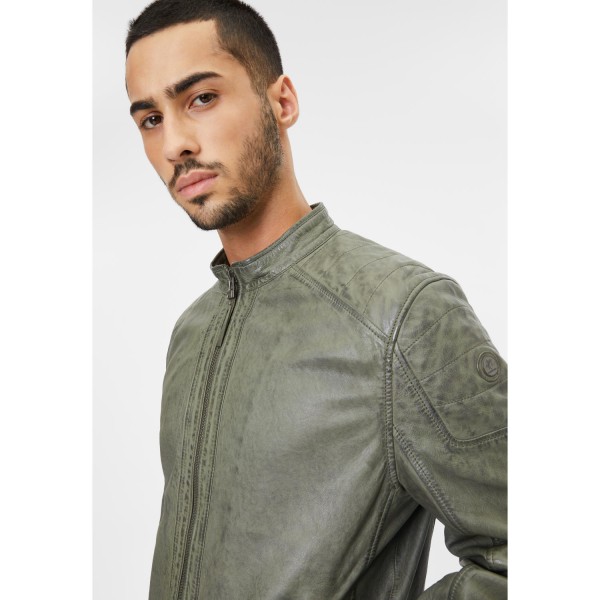 Geaca de Piele Barbati Gipsy Verde Prafuit GMChardy – Black Friday — fotografia 6