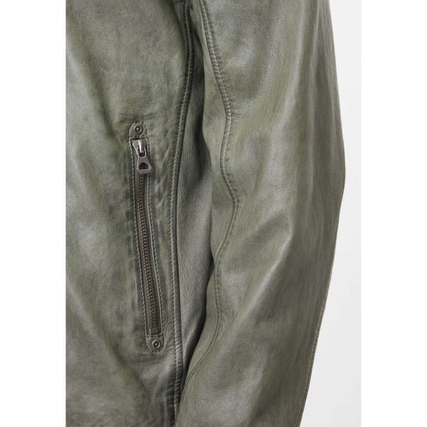 Geaca de Piele Barbati Gipsy Verde Prafuit GMChardy – Black Friday — fotografia 7