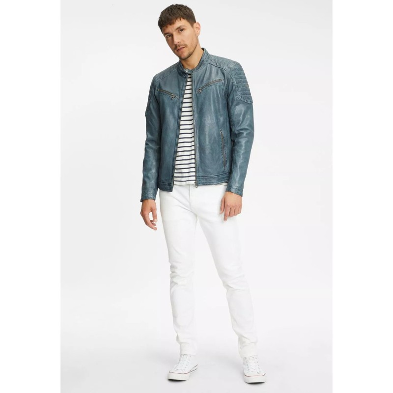 Geaca de Piele Barbati Gipsy Albastra GMChenno – IMBRACAMINTE Geaca de Piele Barbati Gipsy Albastra GMChenno – IMBRACAMINTE