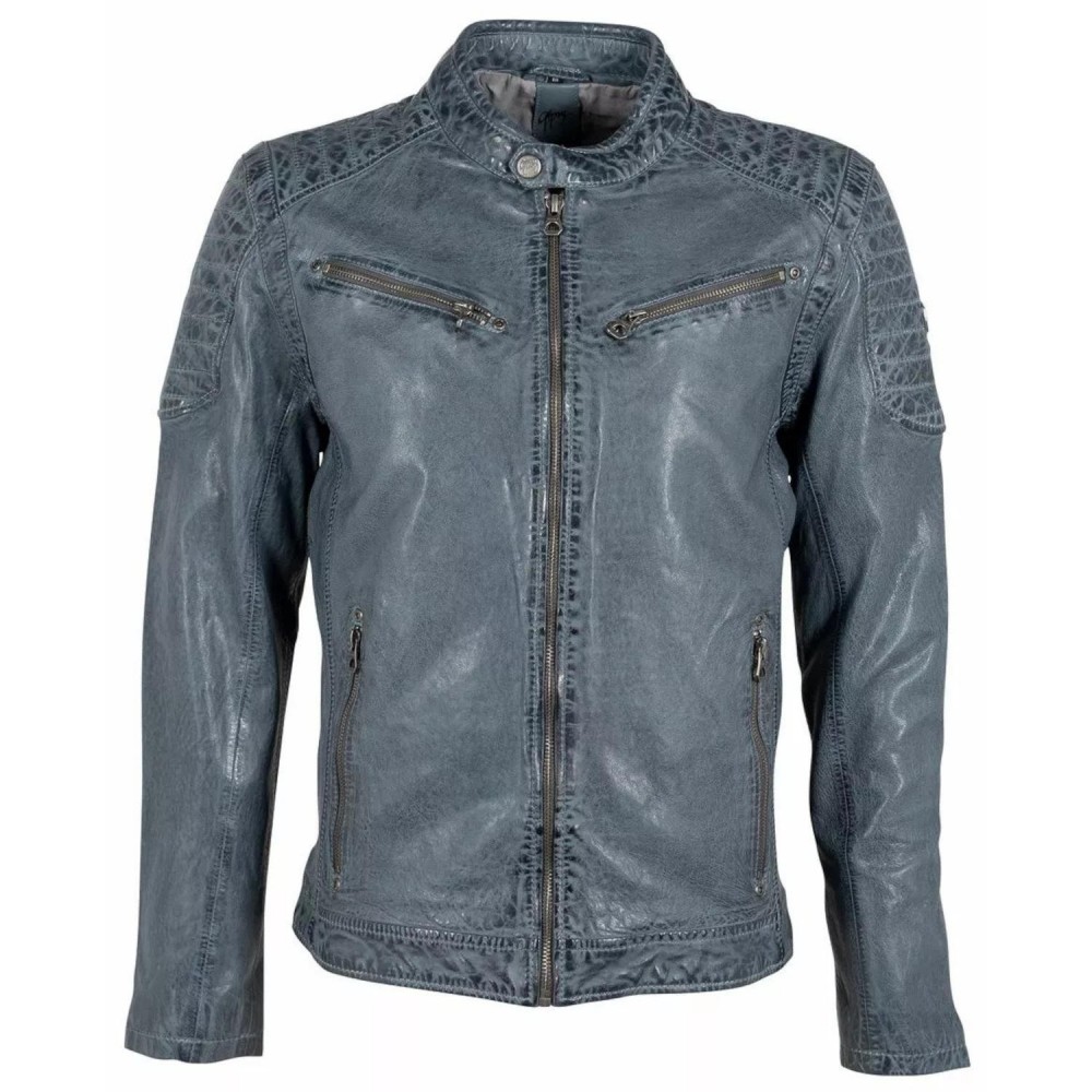 Geaca de Piele Barbati Gipsy Albastra GMChenno - readytowear