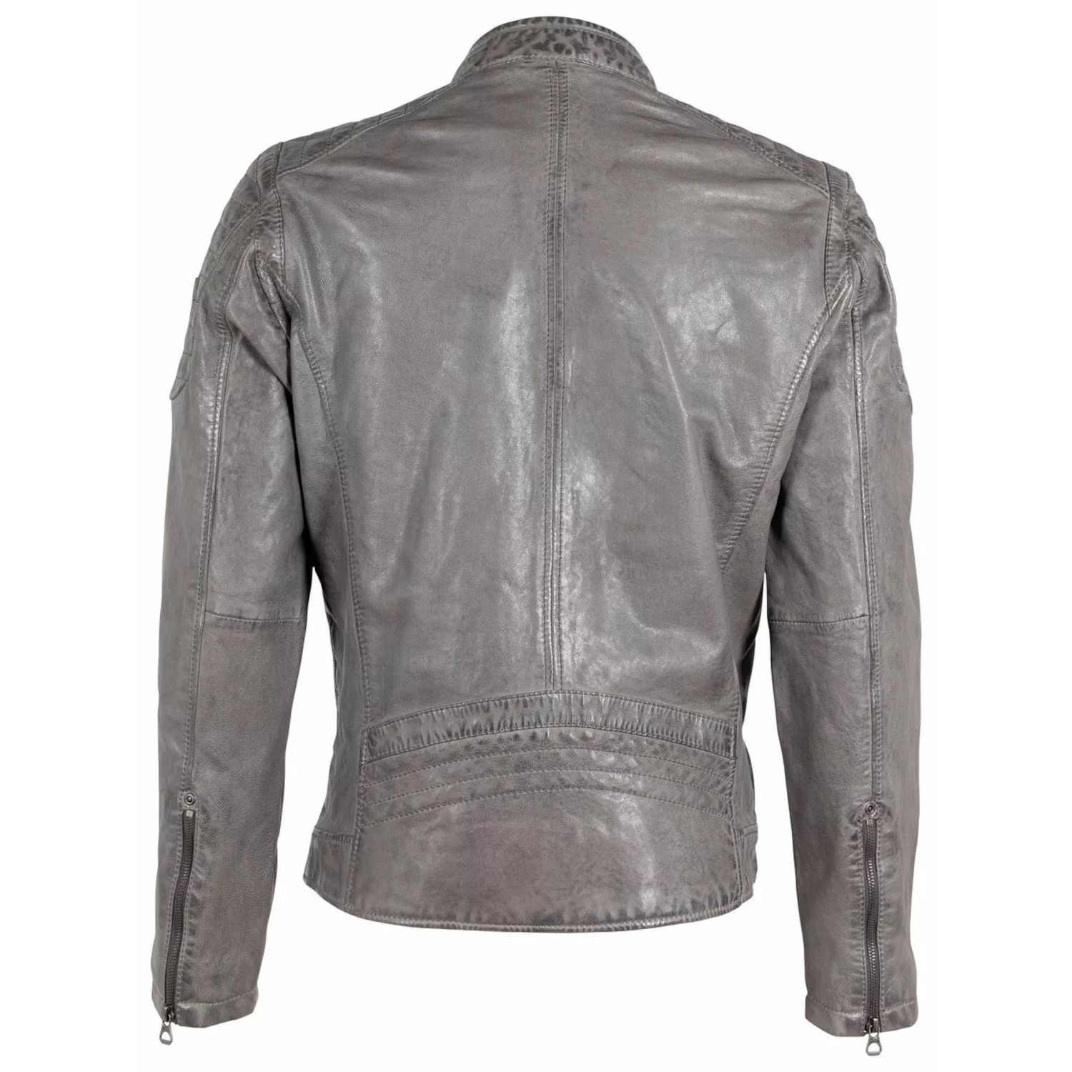 Geaca de Piele Barbati Gipsy Gri GMChenno – Black Friday