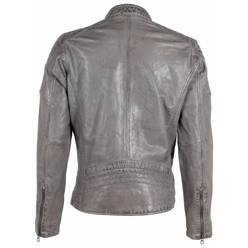 Geaca de Piele Barbati Gipsy Gri GMChenno – Black Friday