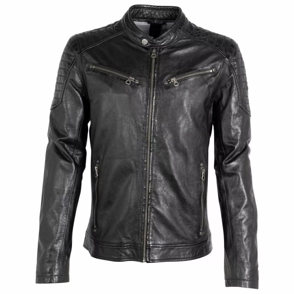 Geaca de Piele Barbati Gipsy Neagra GMChenno Geaca de Piele Barbati Gipsy Neagra GMChenno - readytowear.ro