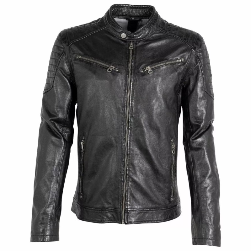 Geaca de Piele Barbati Gipsy Neagra GMChenno – IMBRACAMINTE